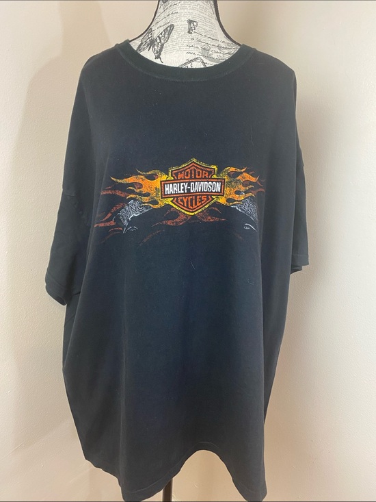 Harley-Davidson Other - Harley-Davidson Boston MA Graphic T-Shirt Black Flame Logo 3XL
